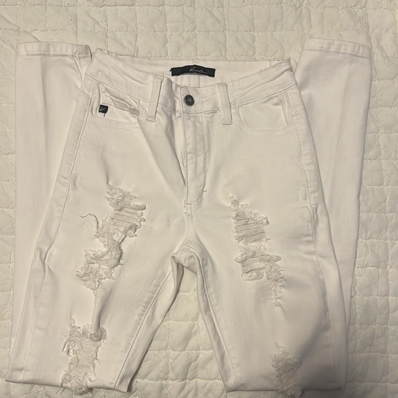 White Distressed Jeans - Picture 2 of 2